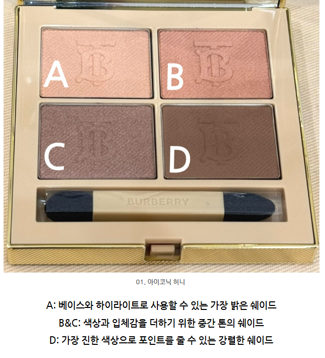 [버버리뷰티] 아이 쿼드 팔레트 03 블러시베이지-일부색만 2회 사용